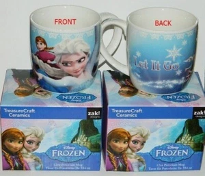 Walt Disney Frozen Movie Anna and Elsa 12 oz Ceramic Stubby Mug, NEW UNUSED - Picture 1 of 1