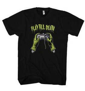 Herren T-Shirt Play Till Death Zombie Gamer Pad PD30420 - Picture 1 of 1