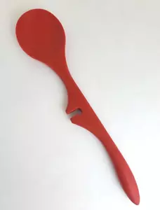 RACHAEL RAY'S Red Silicone Kitchen LAZY COOKING SPOON - 12" L - Picture 1 of 10
