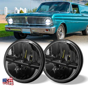 Par de faros LED redondos 130W negros 7" para Ford Falcon sedán entrega 1961-1965 - Imagen 1 de 13