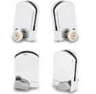 4 x Kudos Shower Door wheels and guides 2 top rollers and L+R bottom guides