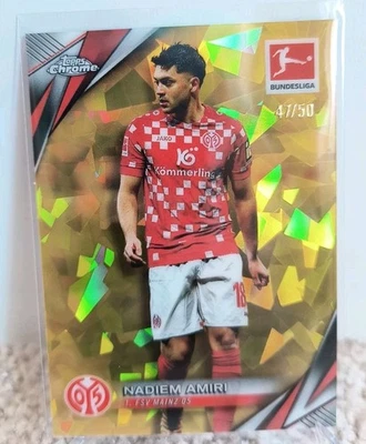 2024-25 Topps Chrome Bundesliga Sapphire Edition - Nadiem Amiri Gold /50 - Image 1 of 2