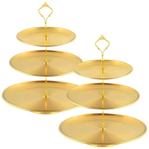 3 Tiered Metal Cupcake Stand Set of 2, Gold Tiered Dessert Stand Cupcake Towe... - Picture 1 of 9