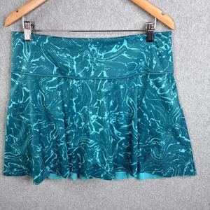 Athleta Ace Tennis Skort 15.5 Womens Large Green Camo Print Golf Pickleball - Picture 1 of 10