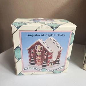 Kitchen Collection VTG 1997 Gingerbread House Ceramic Napkin Holder - Picture 1 of 7