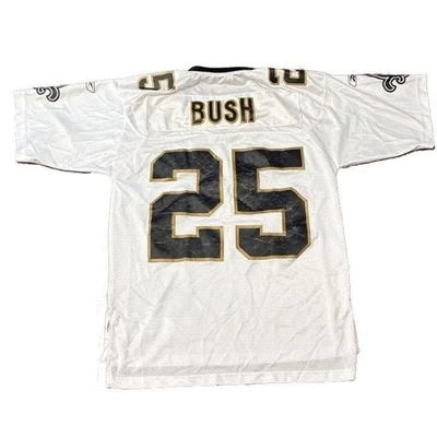 Винтажная мужская футболка Reebok NFL M белая New Orleans Saints Reggie Bush 25  - Изображение 1 из 4