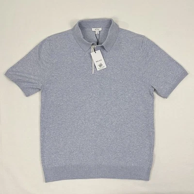 Suéter Polo Reiss Para Hombres XL Suave Azul Melange Tejido Algodón Dinero Antiguo NUEVO Foto 1 de 4