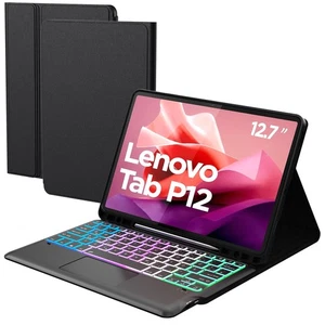 Hülle für Lenovo Tab P12 12.7 mit abnehmbarer Tastatur DIY 3 Lighting Keyboard - Bild 1 von 24