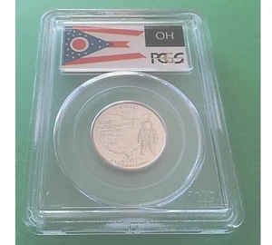 2002-P  OHIO STATE QUARTER  PCGS MS68 FLAG HOLDER - Picture 1 of 2