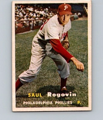 1957 TOPPS BASEBALL #129 SAUL ROGOVIN  EXMT/NRMT - Image 1 of 2