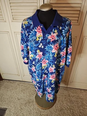 New Chaps Mens Polo Shirt The Haiwian Polo Blue Big & Tall LT/GL Short Sleeve - Image 1 of 4