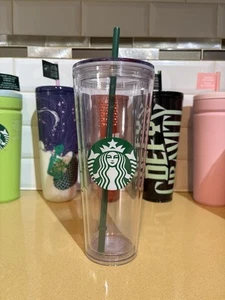 Vaso Starbucks 24oz taza fría icono minimalista pajita verde clásico personalizable - Imagen 1 de 6