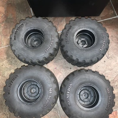 4x Duratrax Munition MT 2.8" Monster Truck Tires on 12mm Hex Wheels Axial SMT10 - Image 1 of 4