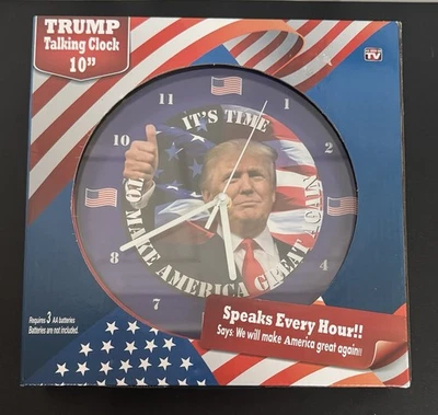 Говорящие часы Trump 10 дюймов говорят каждый час, мы сделаем Америку снова великой! - Изображение 1 из 3