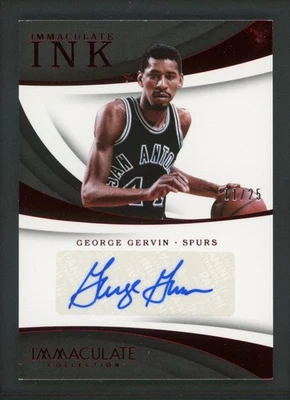 2017-18 GEORGE GERVIN 11/25 AUTO PANINI IMMACULATE COLLECTION INK AUTOGRAPHS - Image 1 of 2