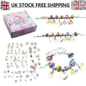 Charm Bracelet Making Kit DIY Craft Jewellery Making Beads Girls Kids Nice Gifts - Picture 1 of 28