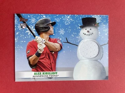 2021 Alex Kirilloff RC Rookie Topps Holiday Relic Minnesota Twins - Image 1 of 2