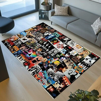 Carpet With Pictures Of 70s Singers, 70s Album Covers Rug, Rock Bands Carpet - Image 1 of 4