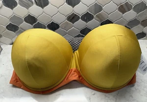 Swimsuits For All GABIFRESH Sz 26 Cup G/H Bikini Top Golden Yellow/Orange Wire - Picture 1 of 8