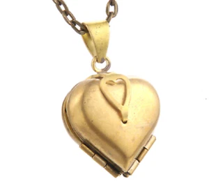 Four Photo Locket, Heart Shaped Locket Necklace Gold Jewelry - Gift - Picture 1 of 7