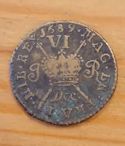 More details for 1689 december james ii irish emergency coinage gunmoney sixpence 6d - good f.