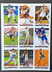 TIGER WOODS,  CHRISTEN PRESS, RUSSELL WILSON RC SI For Kids June 2013 Sheet