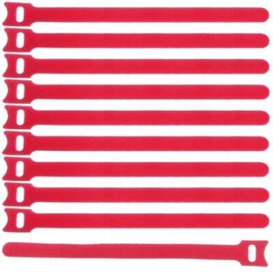 10 x Klettband 20 cm x 25 mm rot Klettkabelbinder Kabelbinder Kabelklettband - Picture 1 of 6