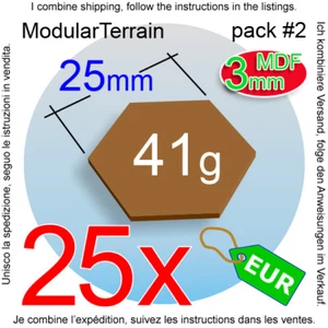 25x 3mm MDF 25mm Hexagon Base Hexagonal Socle Bois War Hammer 40k Laser Cut - Imagen 1 de 7
