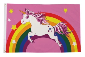 Arco iris de unicornio bandera pequeña (3 pies x 2 pies) - Imagen 1 de 1