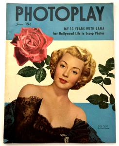 De colección 1948 PHOTOPLAY revista sexy pinup Lana Turner Hollywood cubierta chica - Imagen 1 de 2