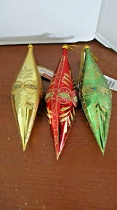 Weihnachten bis Weihnachten ~ 3er Set Barock 8" Eiszapfen bruchsichere ORNAMENTE ~ Neu mit Etikett - Bild 1 von 4