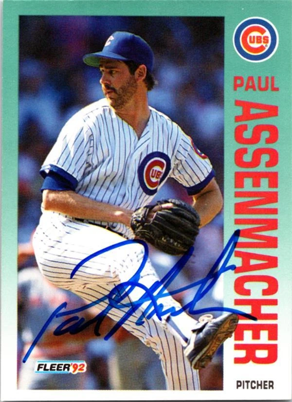Paul Assenmacher signed Baseball Card (Chicago Cubs) 1992 Fleer #375 - Image 1 of 1