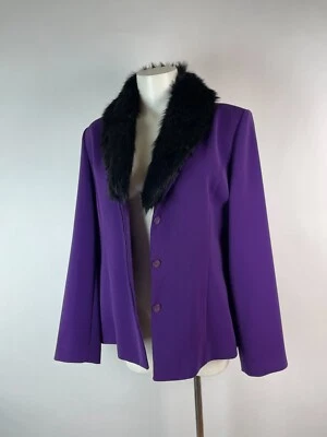 Chaqueta Blazer Amanda Smith Púrpura Piel Sintética Colar 12 Foto 1 de 4