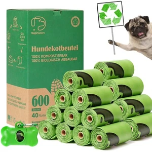 360/600pcs Biologisch abbaubar Gassibeutel Hundekotbeutel Hundebeutel+Spender - Bild 1 von 10