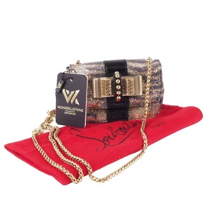 CHRISTIAN LOUBOUTIN Sweet Charity Gold Luxury Designer Mini Evening Bag OP: €... - Picture 1 of 17
