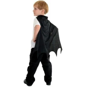 Kids Black Bat Cape Scalloped Halloween Costume Accessory - Picture 1 of 1