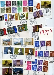 1971 TO 1979 USED COMMEMORATIVES ON PIECE - CUT FROM FDC - CLEAR CANCELS - Picture 1 of 28