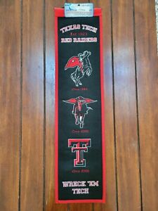 Winning Streak NCAA Texas Tech Red Raiders Genuine Wool College Team Banner