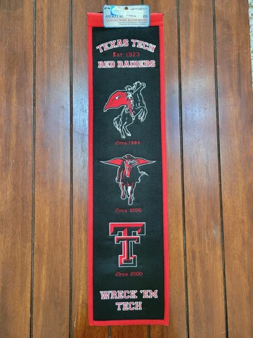 Winning Streak NCAA Texas Tech Red Raiders Genuine Wool College Team Banner Cover