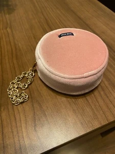 Pink Miu Miu Velvet Mini Perfume Bag With Gold Chain - Picture 1 of 5