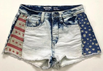 Mossimo джинсовой ткани Jean добыча шорты женщин Sz 5 JRs флаг нахальный Daisy герцог патриотический - Изображение 1 из 4
