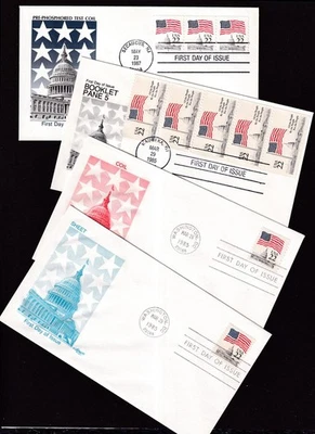 1985 Flag over Capitol FDCs Sc 2114-2116c Artmaster sheet coil booklet test coil - Image 1 of 3