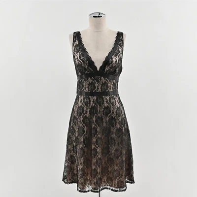 Vtg Y2k Babydoll Lace Dress Size S Black Whimsigoth Sleeveless Party Twentyone - Image 1 of 4