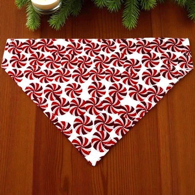 Pañuelo Navidad Perro Menta Caramelo SOBRE EL CUELLO Pañuelos Deslizables en Bufanda Foto 1 de 4