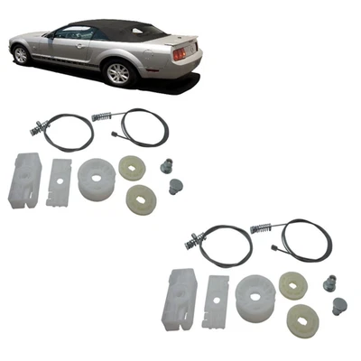 Ford Mustang Both Quarter Window Regulator Repair Kits with Rollers Fits 05-14 - Image 1 of 4