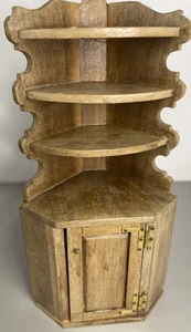 Vintage Dollhouse Miniature Wooden Corner Cupboard Cabinet Hutch Furniture 1:12 - Picture 1 of 6