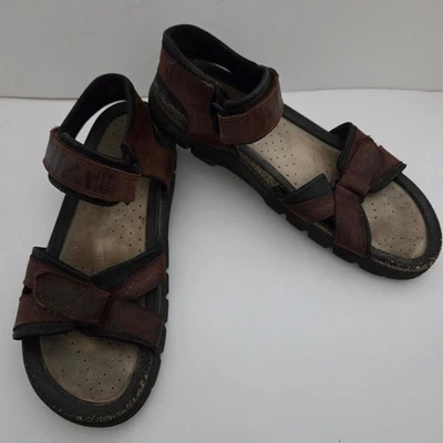 Sandalias para caminar ECCO de cuero marrón con tiras para hombre talla 47 13 EE. UU. Foto 1 de 4