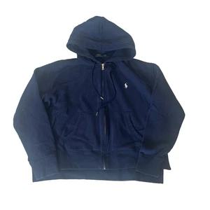 Polo Ralph Lauren blu navy bianco pony full zip cappuccio giacca taglia L uomo - Foto 1 di 9