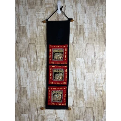 Boho Elephant Wall Hanging Organizer Pockets Mail Bills Holder Sequins - Image 1 of 4