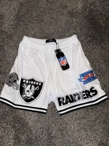 Pantaloncini corti uomo Pro Standard Oakland Raiders taglia S toppe ricamate rari nuovi - Foto 1 di 10